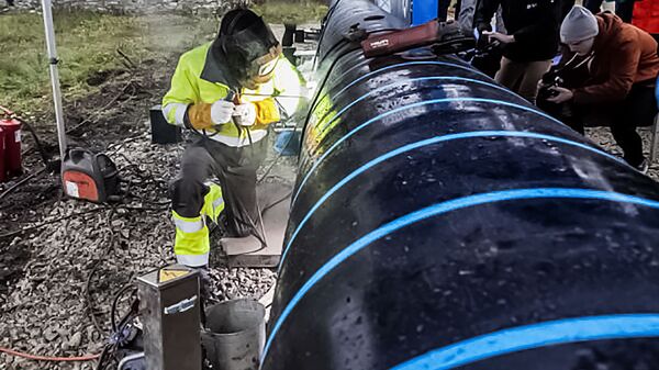Строительство наземной части газопровода Balticconnector между Эстонией и Финляндией, архивное фото  - Sputnik Литва