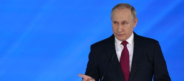 Президент РФ Владимир Путин выступает с ежегодным посланием Федеральному Собранию, 15 января 2020 года Президент РФ Владимир Путин выступает с ежегодным посланием Федеральному Собранию, 15 января 2020 года - Sputnik Lietuva