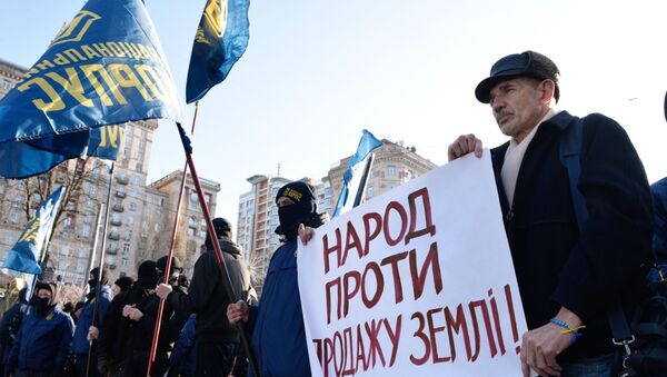 Akcija Kijeve prieš žemės reformą - Sputnik Lietuva