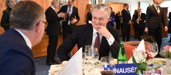 Президент Литвы Гитанас Науседа на форуме в Давосе, 21 января 2020 года - Sputnik Литва