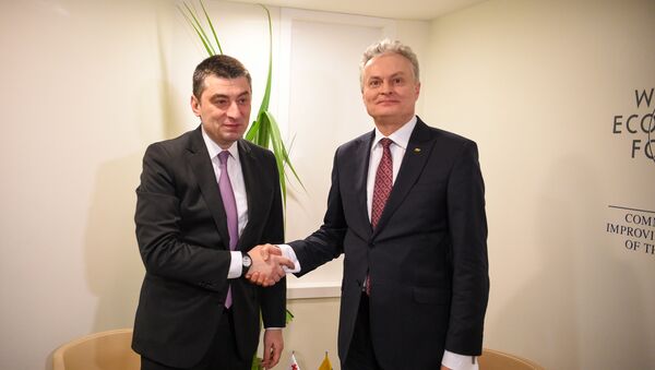 Президент Литвы Гитанас Науседа встретился с премьер-министром Грузии Георгием Гахарией, 21 января 2020 года - Sputnik Литва