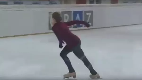 Nufilmuota čiuožėjos Trusovos treniruotė prieš Europos čempionatą Austrijoje