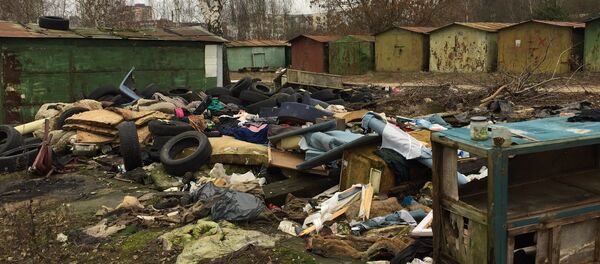 Свалка возле гаражей в Каролинишкес Свалка возле гаражей в Каролинишкес - Sputnik Lietuva
