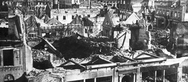 Вид города после освобождения от немецко-фашистской оккупации в 1945 году, архивное фото Вид города после освобождения от немецко-фашистской оккупации в 1945 году, архивное фото - Sputnik Литва