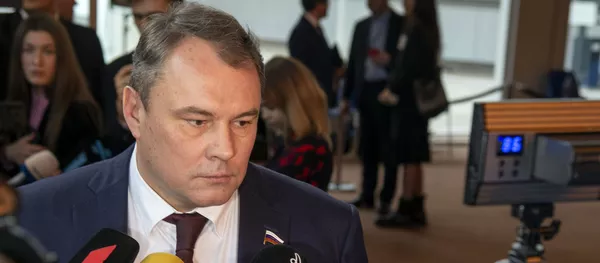 Заместитель председателя Государственной Думы РФ Петр Толстой на зимней сессии ПАСЕ, архивное фото - Sputnik Lietuva
