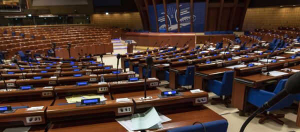 Место руководителя российской делегации, заместителя председателя Государственной Думы РФ Петра Толстого, архивное фото - Sputnik Литва