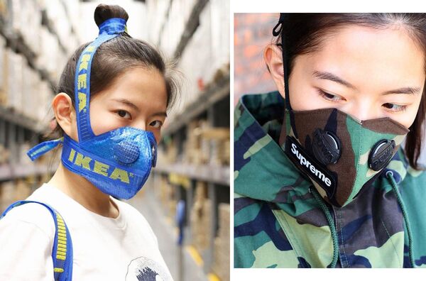 Пекинский дизайнер создает защитные маски из кроссовок - Sputnik Lietuva
