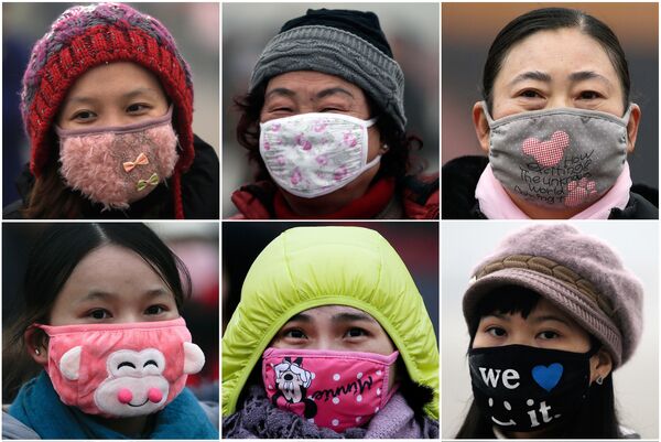 Защитные маски давно стали привычным и жизненно необходимым аксессуаром в Китае - Sputnik Lietuva