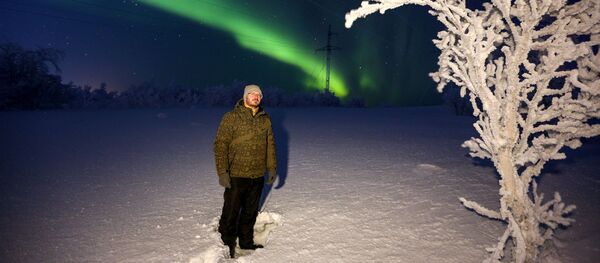 Северное сияние в Мурманской области Северное сияние в Мурманской области - Sputnik Lietuva