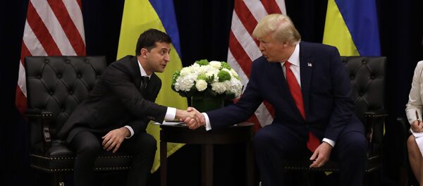 Президенты Украины Владимир Зеленский и США Дональд Трамп, архивное фото - Sputnik Литва