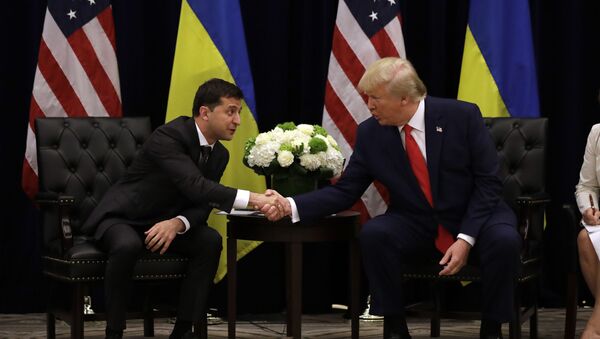 Президенты Украины Владимир Зеленский и США Дональд Трамп, архивное фото - Sputnik Литва