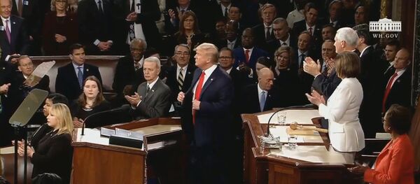 Нэнси Пелоси разорвала выступление президента Трампа о положении дел в Союзе Нэнси Пелоси разорвала выступление президента Трампа о положении дел в Союзе - Sputnik Lietuva