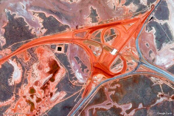 Изображение из космоса местности в районе австралийского города Порт-Хедленд, Австралия - Sputnik Литва
