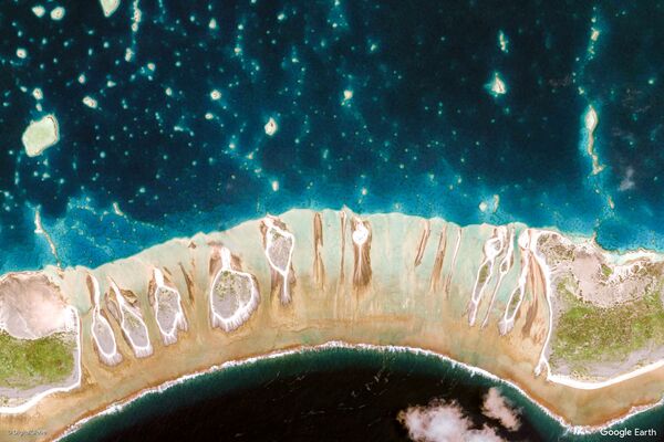 Изображение из космоса местности в районе островов Туамоту и Гамбье, Французская Полинезия - Sputnik Lietuva