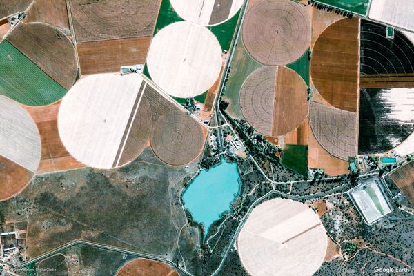 Изображение из космоса местности в провинции Ксарип, ЮАР - Sputnik Литва