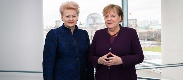 Экс-президент Литвы Даля Грибаускайте встретилась в Берлине с канцлером ФРГ Ангелой Меркель, архивное фото - Sputnik Литва