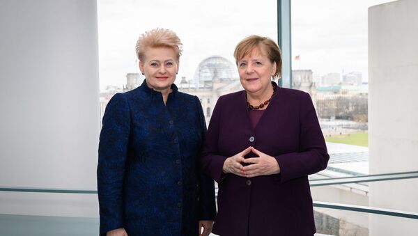 Экс-президент Литвы Даля Грибаускайте встретилась в Берлине с канцлером ФРГ Ангелой Меркель, архивное фото - Sputnik Lietuva