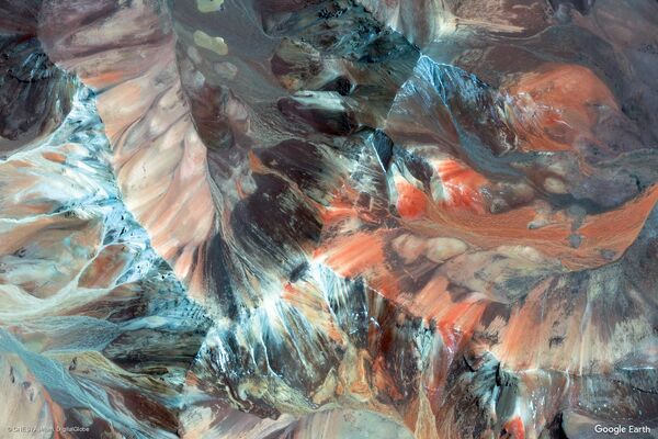 Изображение из космоса провинции Паринакота в составе области Арика-и-Паринакота, Чили - Sputnik Lietuva