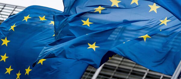 Флаги с символикой Евросоюза в Брюсселе, архивное фото Флаги с символикой Евросоюза в Брюсселе, архивное фото - Sputnik Lietuva