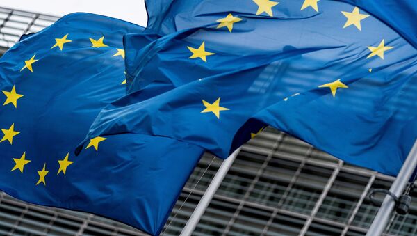Флаги с символикой Евросоюза в Брюсселе, архивное фото - Sputnik Lietuva