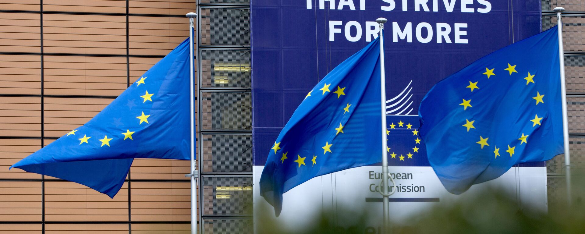 Флаги с символикой Евросоюза в Брюсселе, архивное фото - Sputnik Lietuva, 1920, 06.05.2021