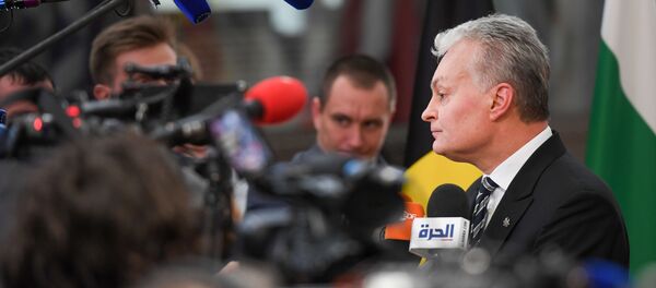 Президент Литвы Гитанас Науседа на саммите ЕС в Брюсселе, 20 февраля 2020 года Президент Литвы Гитанас Науседа на саммите ЕС в Брюсселе, 20 февраля 2020 года - Sputnik Lietuva