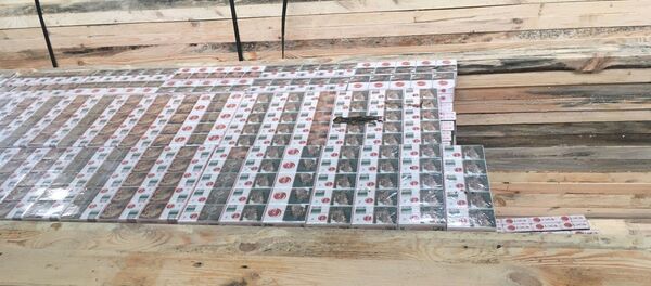 Lietuvos muitininkai kontrabandą rado Baltarusijos traukiniu gabentame lentų krovinyje Lietuvos muitininkai kontrabandą rado Baltarusijos traukiniu gabentame lentų krovinyje - Sputnik Lietuva