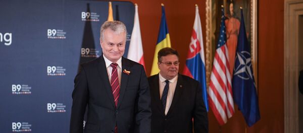 Президент Литвы Гитанас Науседа и глава МИД Линас Линкявичюс на встрече Бухарестской девятки, 10 марта 2020 - Sputnik Литва