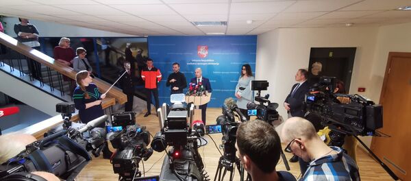 Пресс-конференция министра здравоохранения Аурелиюса Вериги 13 марта 2020 года Пресс-конференция министра здравоохранения Аурелиюса Вериги 13 марта 2020 года - Sputnik Lietuva