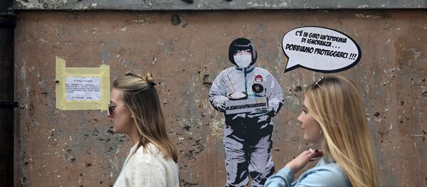 Граффити на тему коронавируса в Риме Граффити на тему коронавируса в Риме - Sputnik Lietuva