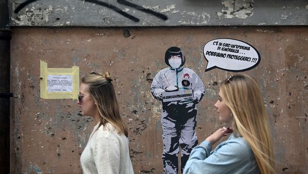 Граффити на тему коронавируса в Риме - Sputnik Lietuva
