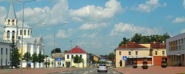 Центр города Укмерге, Литва, архивное фото Центр города Укмерге, Литва, архивное фото - Sputnik Lietuva