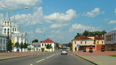 Центр города Укмерге, Литва, архивное фото