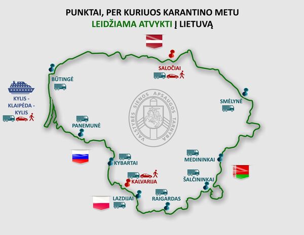 Į Lietuvą atvykti bus galima tik per du postus ir keltu iš Kylio Į Lietuvą atvykti bus galima tik per du postus ir keltu iš Kylio - Sputnik Lietuva
