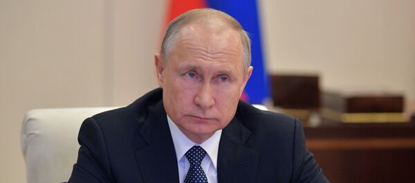 Президент РФ В. Путин в режиме видеоконференции провел совещание по вопросам развития ситуации с коронавирусной инфекцией - Sputnik Литва