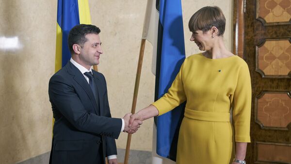 Президент Украины Владимир Зеленский и президент Эстонии Керсти Кальюлайд - Sputnik Литва