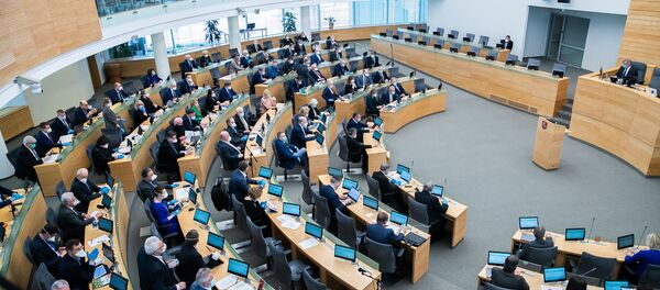 Заседание Сейма Литвы во время карантина - Sputnik Литва