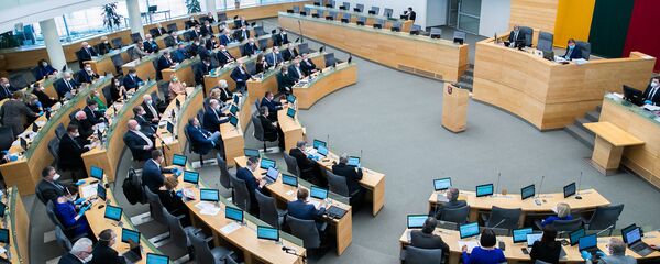 Заседание Сейма Литвы во время карантина - Sputnik Литва