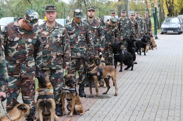 Pasieniečiai atsisveikino su tarnybiniu belgų aviganiu Ramziu Pasieniečiai atsisveikino su tarnybiniu belgų aviganiu Ramziu - Sputnik Литва