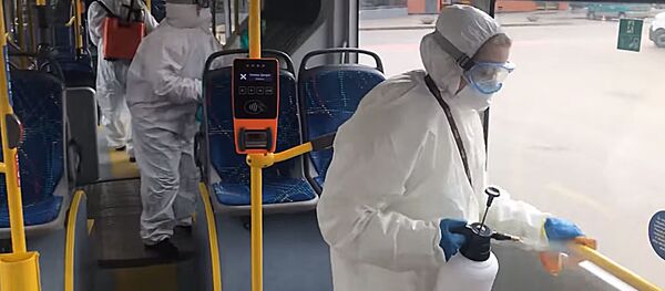 Дезинфекция автобусов в Клайпеде Дезинфекция автобусов в Клайпеде - Sputnik Литва