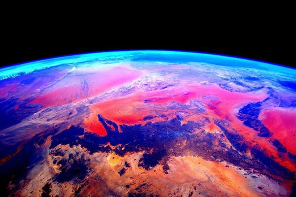 Снимок Земли из космоса, сделанный астронавтом Скоттом Келли с борта МКС - Sputnik Литва