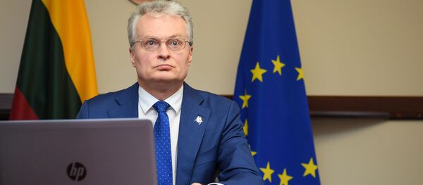Президент Литовской Республики Гитанас Науседа участвует в четвертом онлайн-заседании Европейского совета - Sputnik Литва