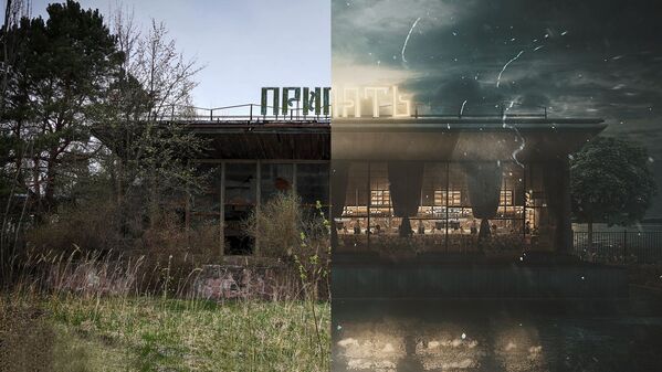 Фотографии города Припять после аварии на Чернобыльской АЭС и в фантазии художника без аварии - Sputnik Lietuva