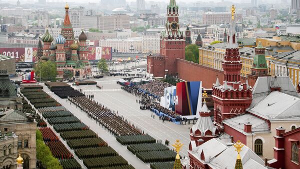 Парадные расчеты во время парада в Москве  - Sputnik Lietuva