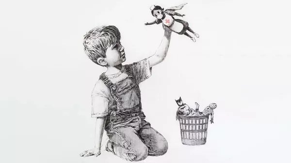 Banksy paskelbė naują piešinį apie kovą su koronavirusu Banksy paskelbė naują piešinį apie kovą su koronavirusu - Sputnik Lietuva