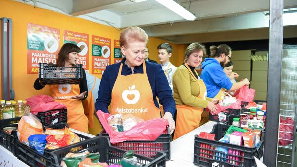 Даля Грибаускайте посетила вильнюсские склады Продовольственного банка - Sputnik Литва