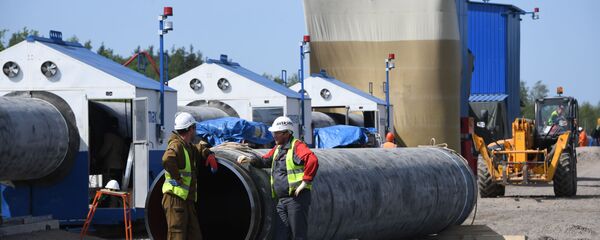 Строительство газопровода Северный поток-2 в Ленинградской области, архивное фото - Sputnik Литва