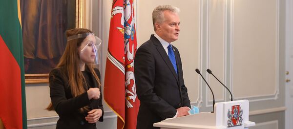 Президент Литвы Гитанас Науседа во время пресс-конференции - Sputnik Литва