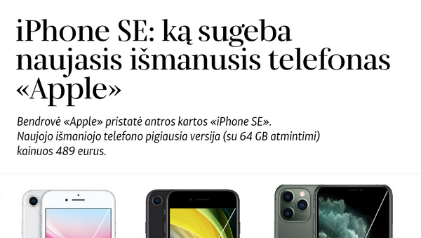 iPhone SE: ką sugeba naujasis išmanusis telefonas Apple - Sputnik Lietuva