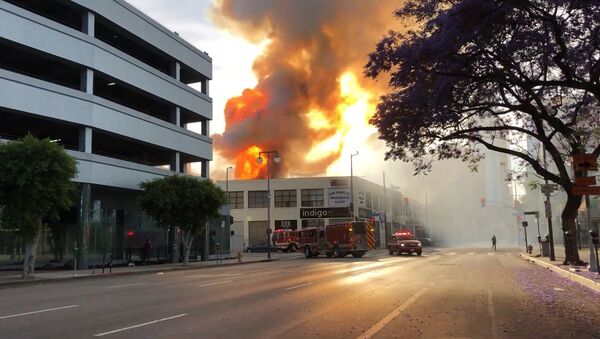 Видео пожара в центре Лос-Анджелеса - Sputnik Lietuva